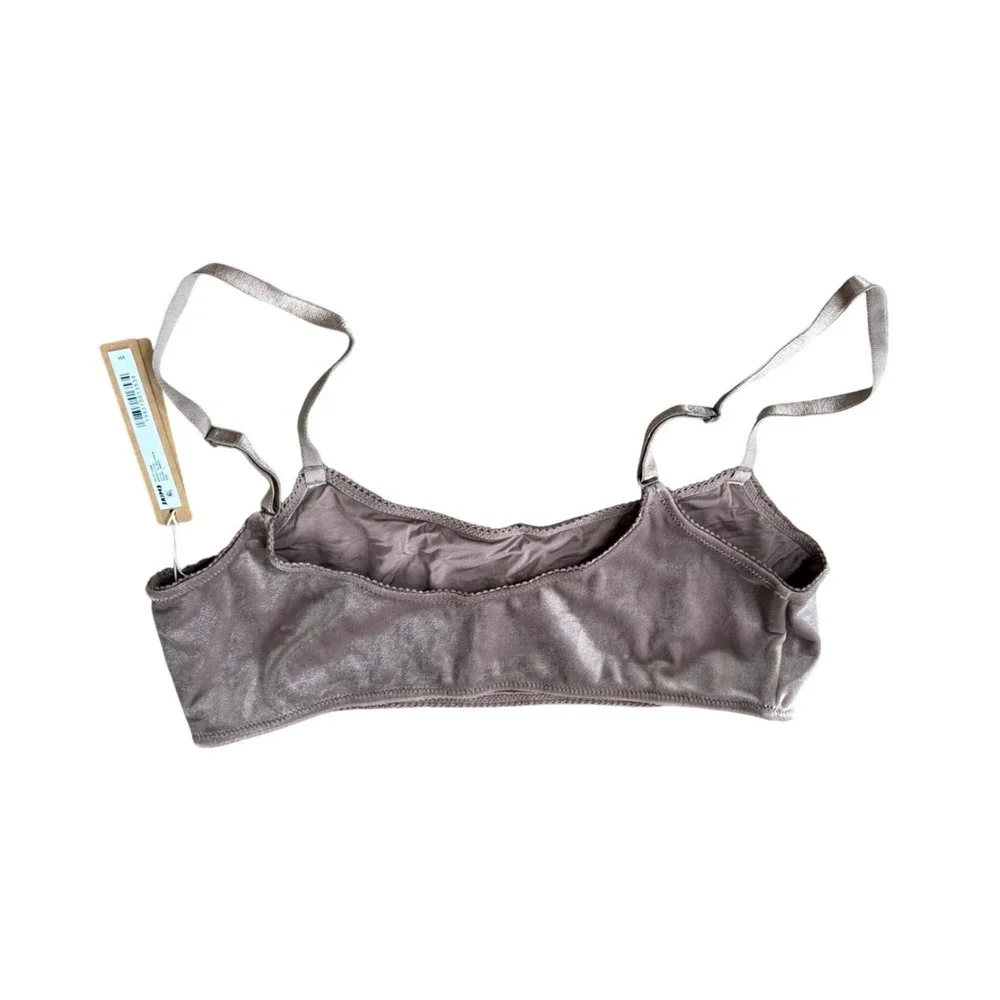 Skims Velvet Swim Bandeau Top Umber Brown Bikini BT-SCP-8324W Womens Size L NWT